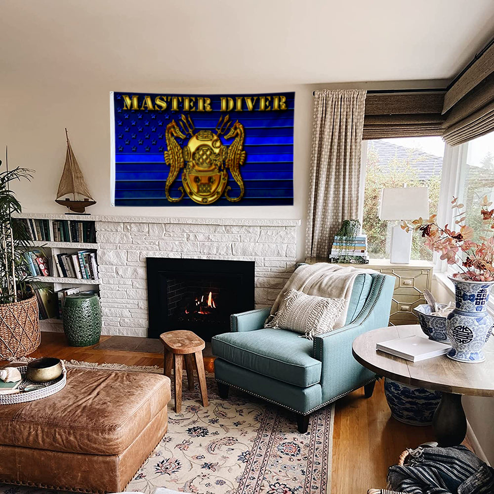 Fyon Master Diver Flag  indoor and outdoor Banner