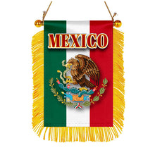 Mexico Flag Mini Car Rearview Mirror Flag Banner - 2PC