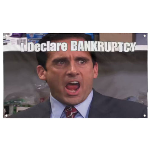 Fyon Michael Scott I Declare Bankruptcy Flag Decor Banner