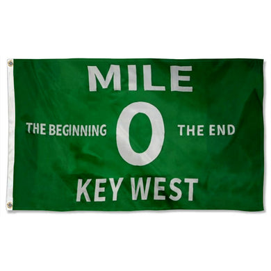 Fyon Mile 0 Zero Flag The Beginning Key West The End Green Conch Republic Flags Indoor and outdoor banner