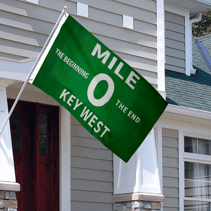 Fyon Mile 0 Zero Flag The Beginning Key West The End Green Conch Republic Flags Indoor and outdoor banner