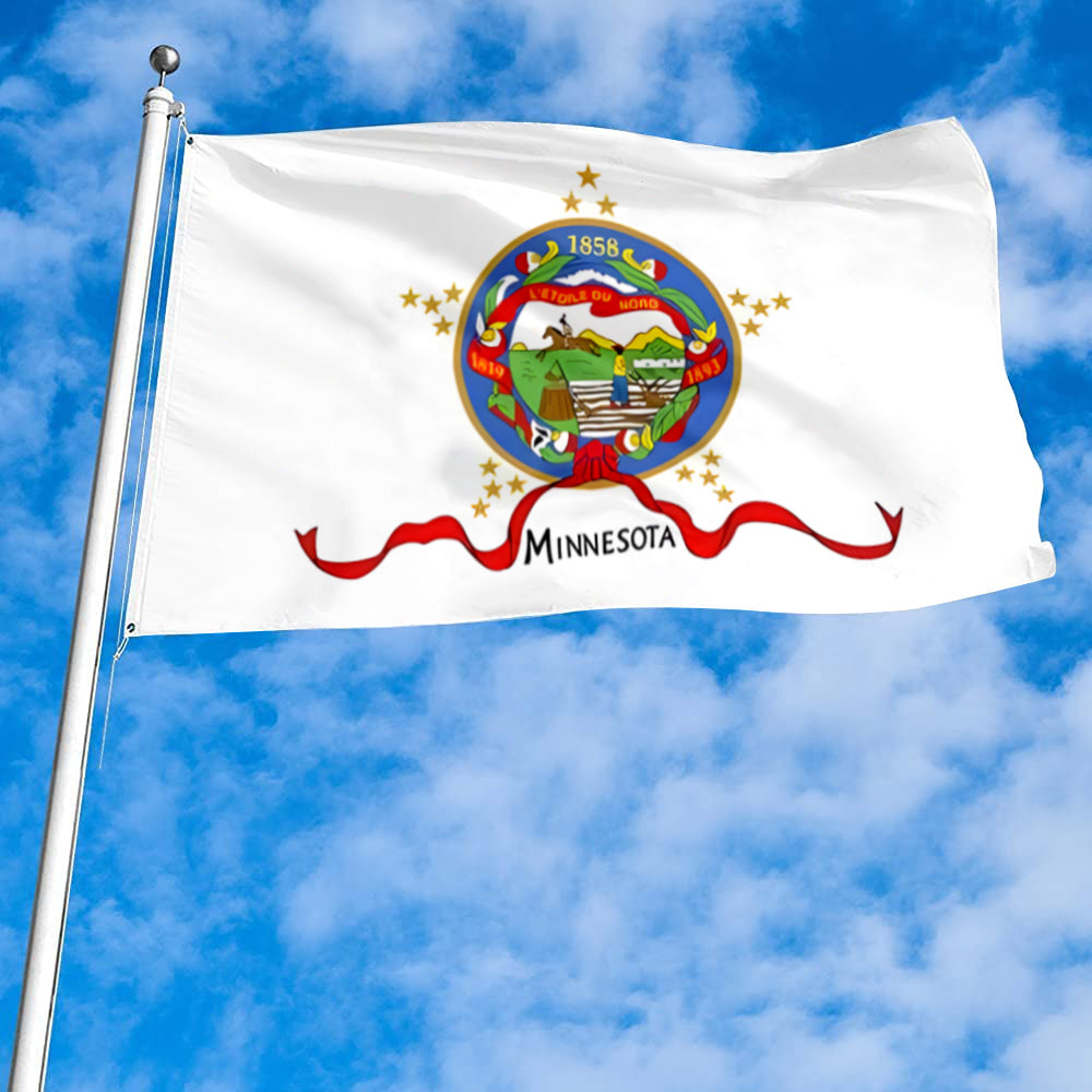 Fyon Double-Sided Minnesota Flag From 1893 to 1957 Banner