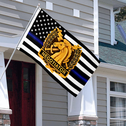 Fyon Negotiator Thin Blue Line Flag  indoor and outdoor Banner