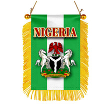 Nigeria Flag Mini Car Rearview Mirror Flag Banner - 2PC