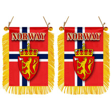 Norway Flag Mini Car Rearview Mirror Flag Banner - 2PC