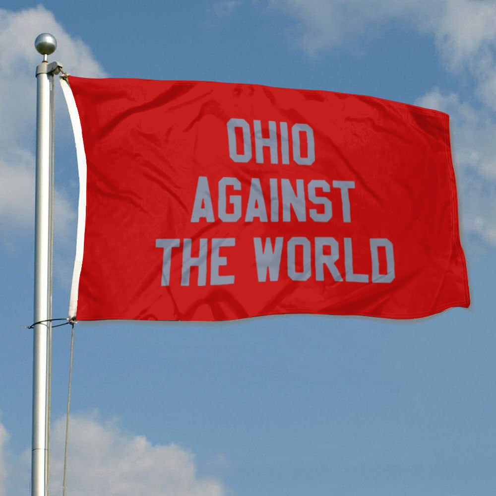 Fyon Ohio Against The World Flag Red  lndoor and outdoor Banner