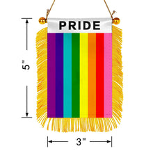 Pride Flag Mini Car Rearview Mirror Flag Banner - 2PC