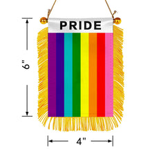 Pride Flag Mini Car Rearview Mirror Flag Banner - 2PC