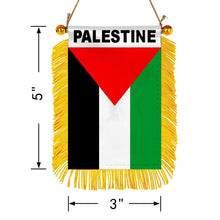 Palestine Flag Mini Car Rearview Mirror Flag Banner - 2PC