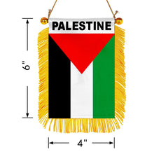 Palestine Flag Mini Car Rearview Mirror Flag Banner - 2PC