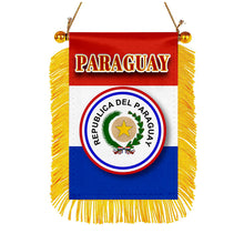 Paraguay Flag Mini Car Rearview Mirror Flag Banner - 2PC