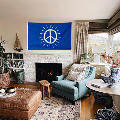 Fyon Peace Blue Flag  indoor and outdoor Banner