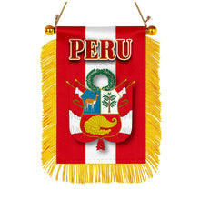 Peru Flag Mini Car Rearview Mirror Flag Banner - 2PC