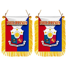 Philippines Flag Mini Car Rearview Mirror Flag Banner - 2PC