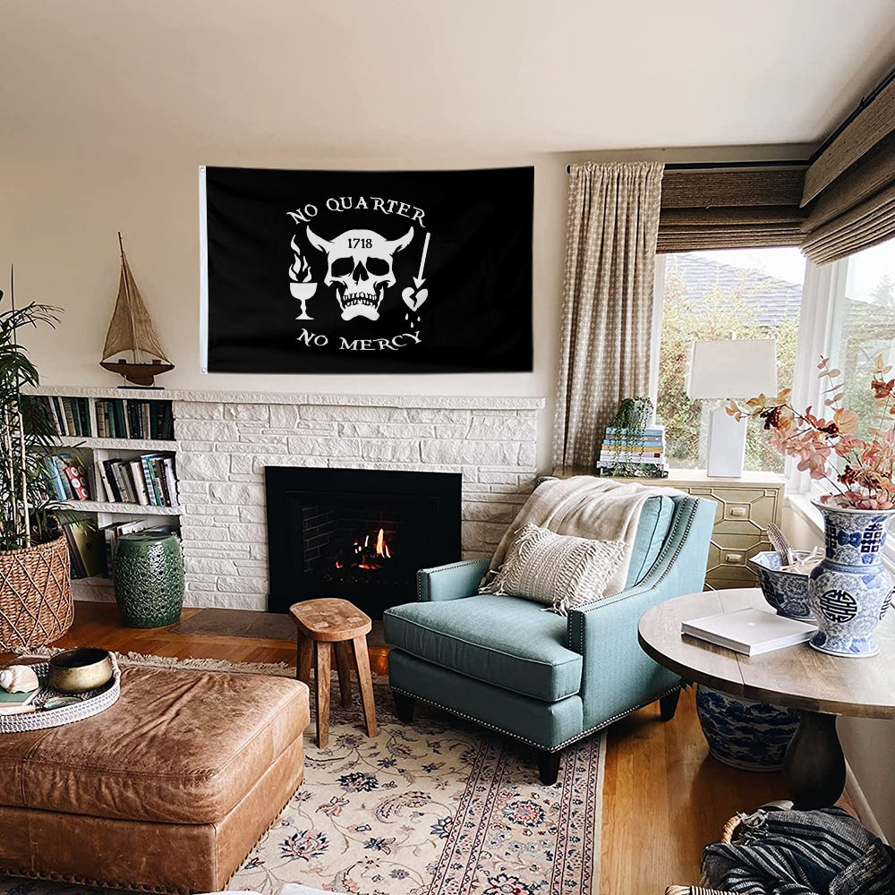 Fyon Pirate No Quarter No Mercy Flag Indoor and outdoor banner