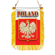 Poland Flag Mini Car Rearview Mirror Flag Banner - 2PC