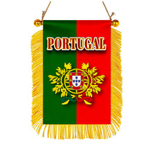 Portugal Flag Mini Car Rearview Mirror Flag Banner - 2PC