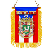 Puerto Rico Flag Mini Car Rearview Mirror Flag Banner - 2PC