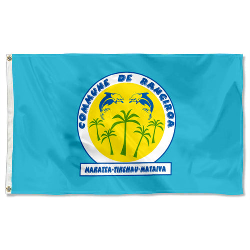 Fyon Double-sided Rangiroa, Tuamotu Islands, French Polynesia Flag Banner