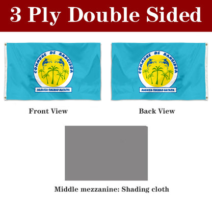 Fyon Double-sided Rangiroa, Tuamotu Islands, French Polynesia Flag Banner