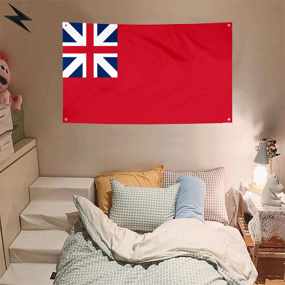 Fyon Red ensign of Great Britain (1707–1800, square canton) Flag Banner