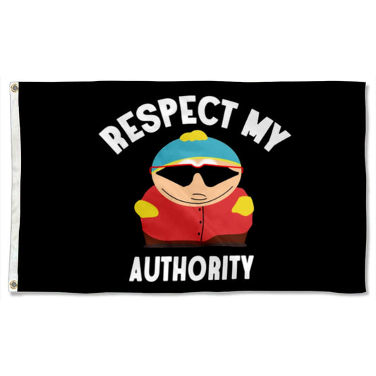 Fyon Respect My Authority Flag Banner - Black