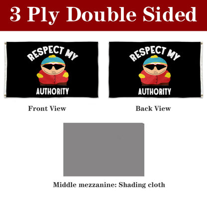 Fyon Respect My Authority Flag Banner - Black