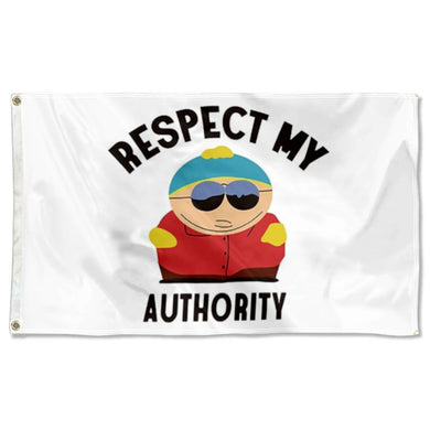 Fyon Double-sided Respect My Authority Flag Banner - White