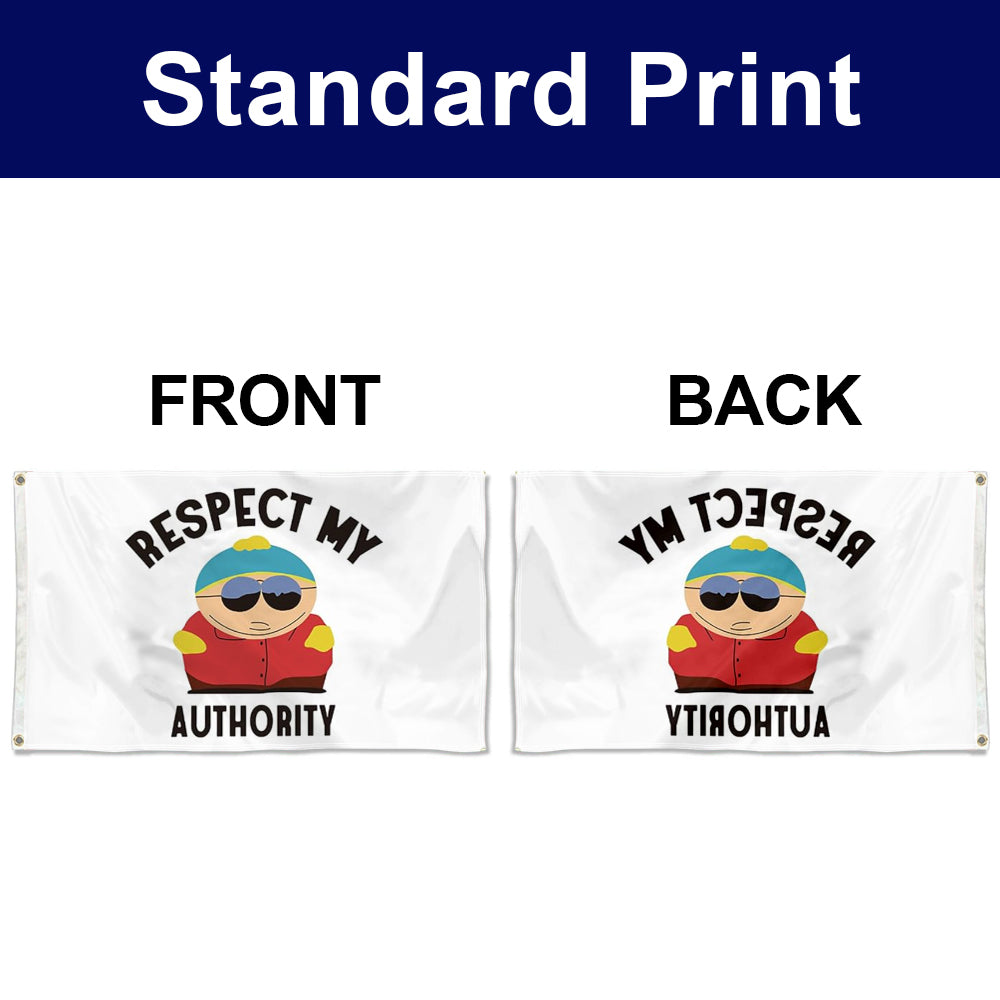 Fyon Respect My Authority Flag Banner - White