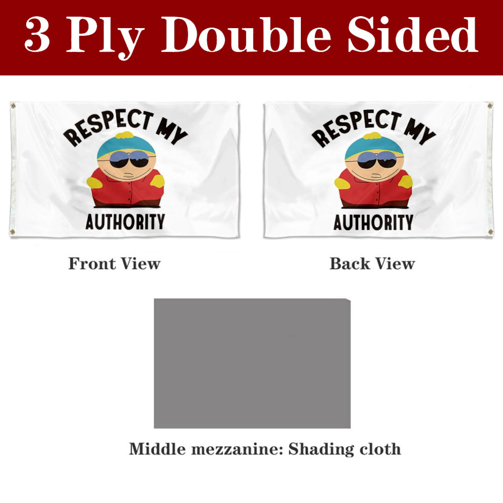 Fyon Respect My Authority Flag Banner - White