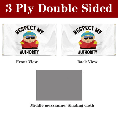 Fyon Respect My Authority Flag Banner - White