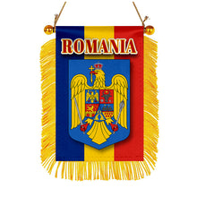 Romania Flag Mini Car Rearview Mirror Flag Banner - 2PC