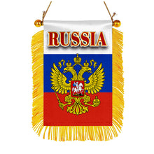 Russia Flag Mini Car Rearview Mirror Flag Banner - 2PC