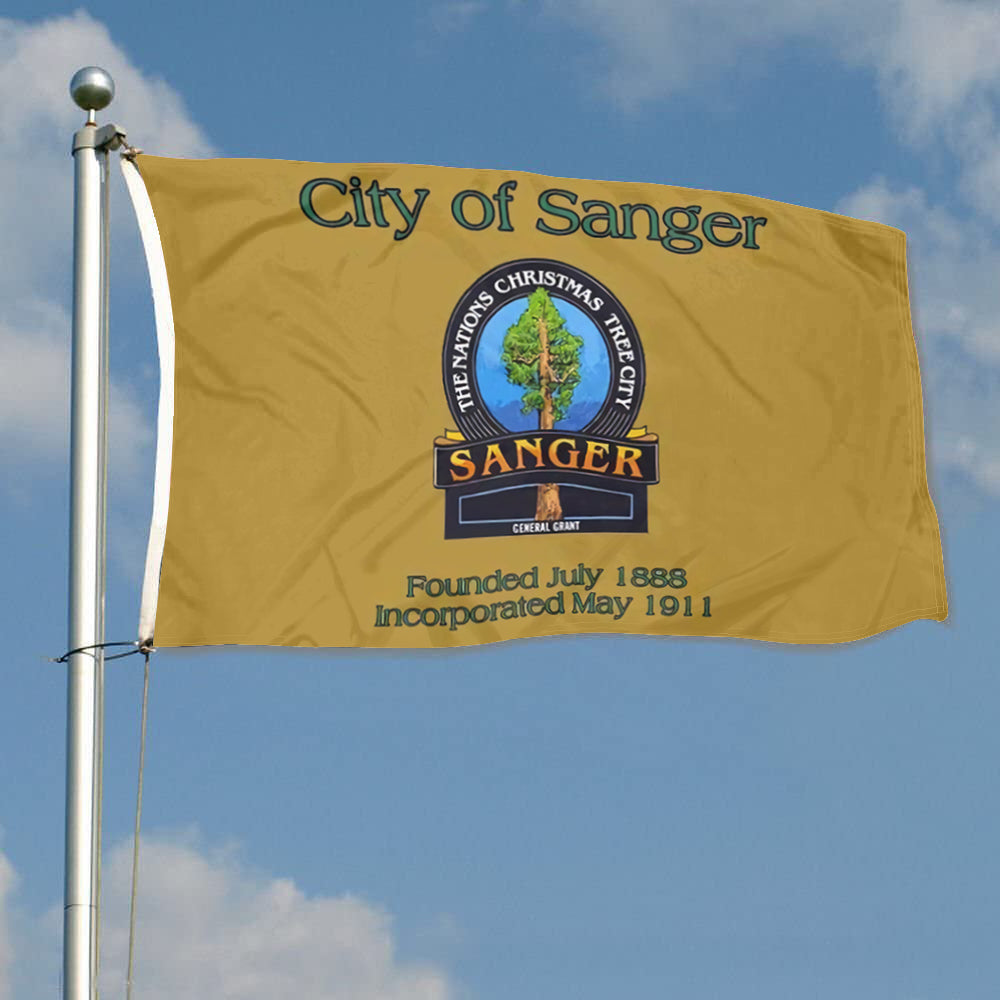 Fyon Sanger, California Flag Banner