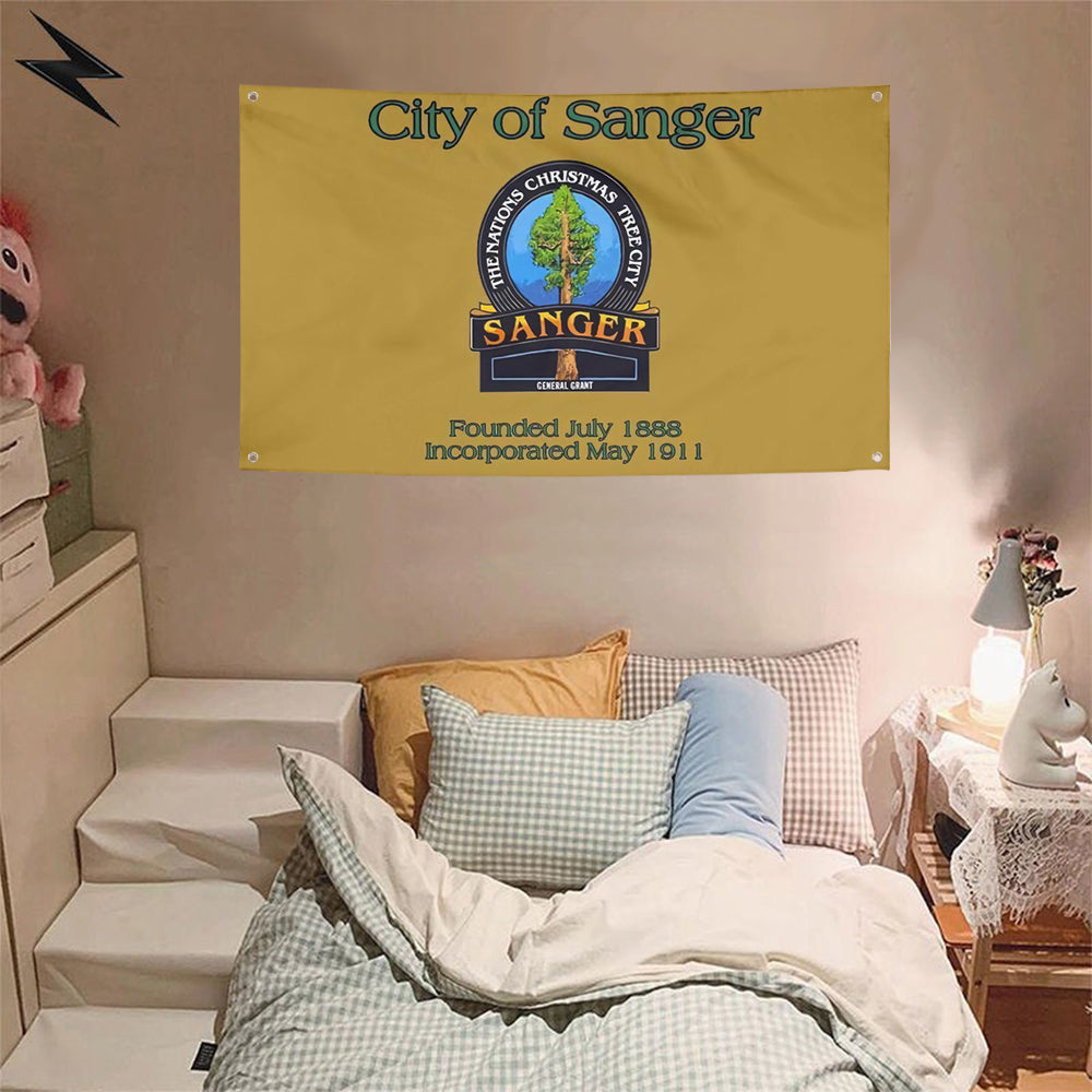 Fyon Sanger, California Flag Banner