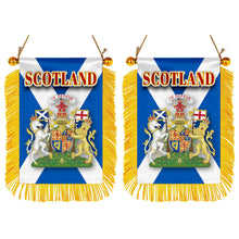 Scotland Flag Mini Car Rearview Mirror Flag Banner - 2PC