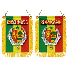 Senegal Flag Mini Car Rearview Mirror Flag Banner - 2PC