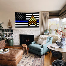 Fyon Sgt Thin Blue Line Flag  indoor and outdoor Banner