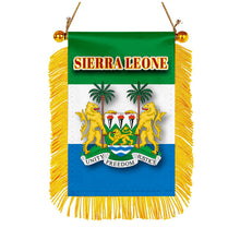 Sierra Leone Flag Mini Car Rearview Mirror Flag Banner - 2PC