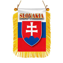 Slovakia Flag Mini Car Rearview Mirror Flag Banner - 2PC