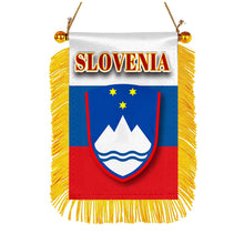 Slovenia Flag Mini Car Rearview Mirror Flag Banner - 2PC