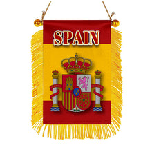 Spain Flag Mini Car Rearview Mirror Flag Banner - 2PC