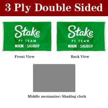 Fyon Double-sided Stake F1 Team Grommet Flag Banner Green