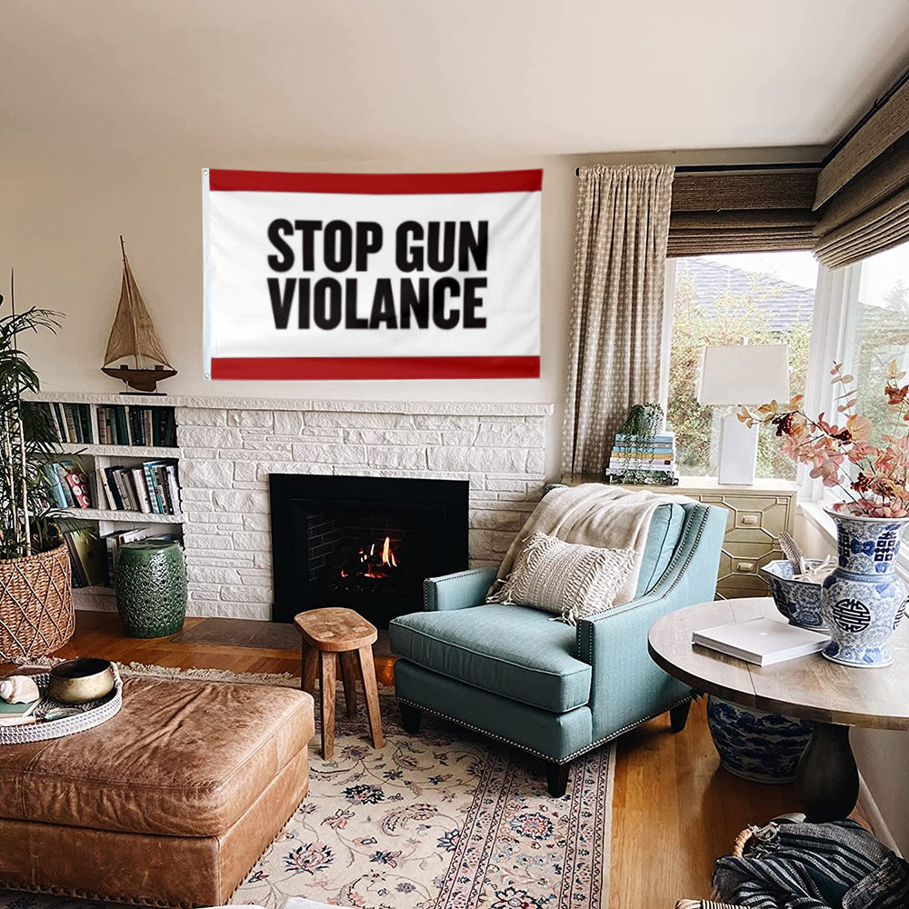 Fyon Stop Gun Violence Flag  Indoor and Outdoor Banner