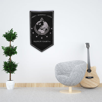 Fyon Super Earth Flag 30x50inch Black Indoor and outdoor banner Blue 30x50inch