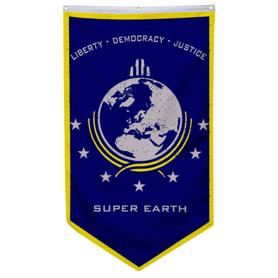 Fyon Super Earth Flag 30x50inch Blue Indoor and outdoor banner Blue 30x50inch