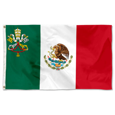 Fyon The Mexico Flag Banner with the Holy See symbol