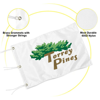 Fyon Torrey Pines Screen Print Logo GOLF Pin Flag Banner Grommets