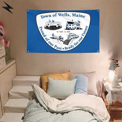 Fyon Town of Wells, Maine Flag Banner
