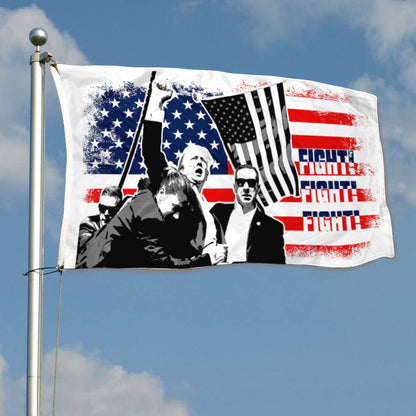 Fyon Trump 2024 Flag Banner Shooting Fight flags  Indoor and Outdoor Banner
